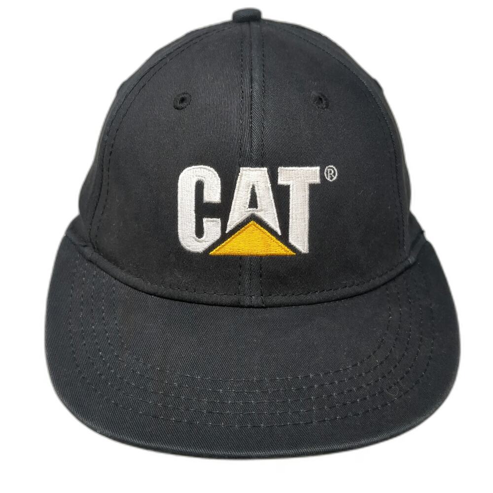 Caterpillar Baseball Cap Black One Size Flexfit Embroidered NC Flag Logo Hat